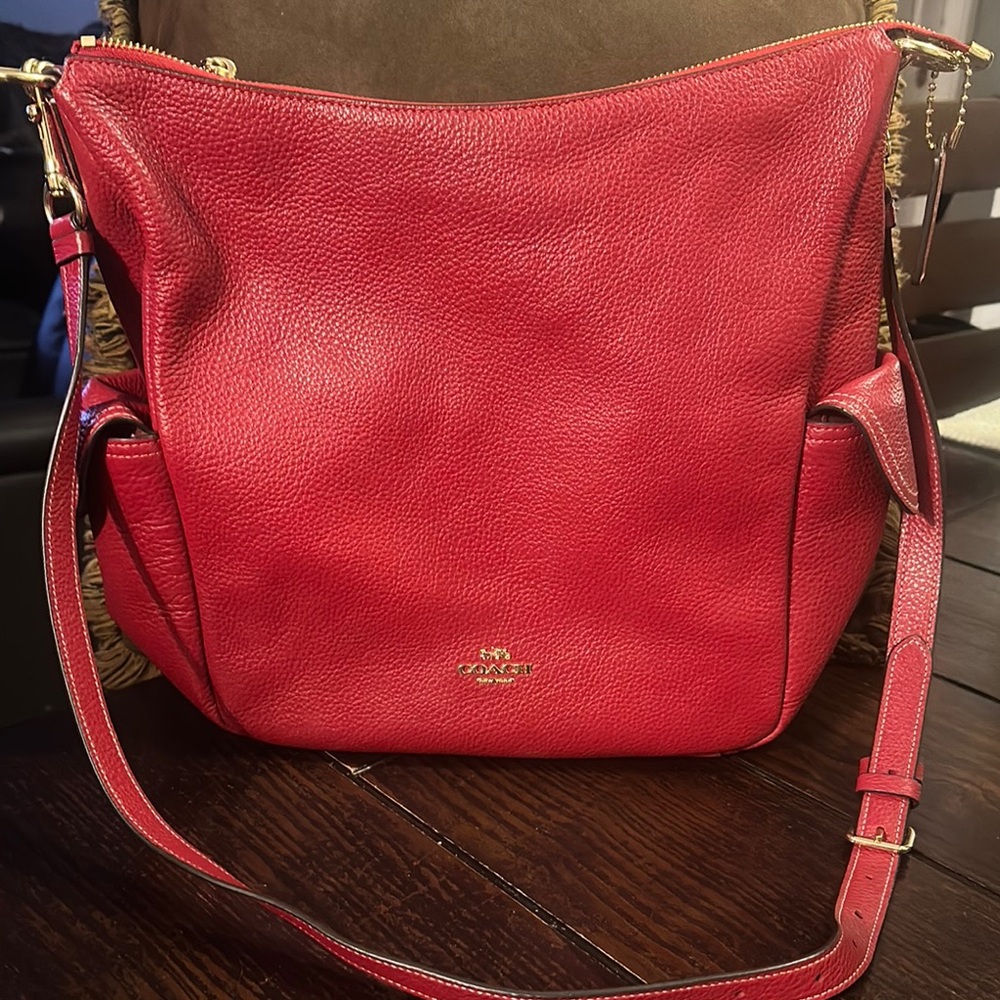 Coach Vibrant Red Leather Shoulder Bag